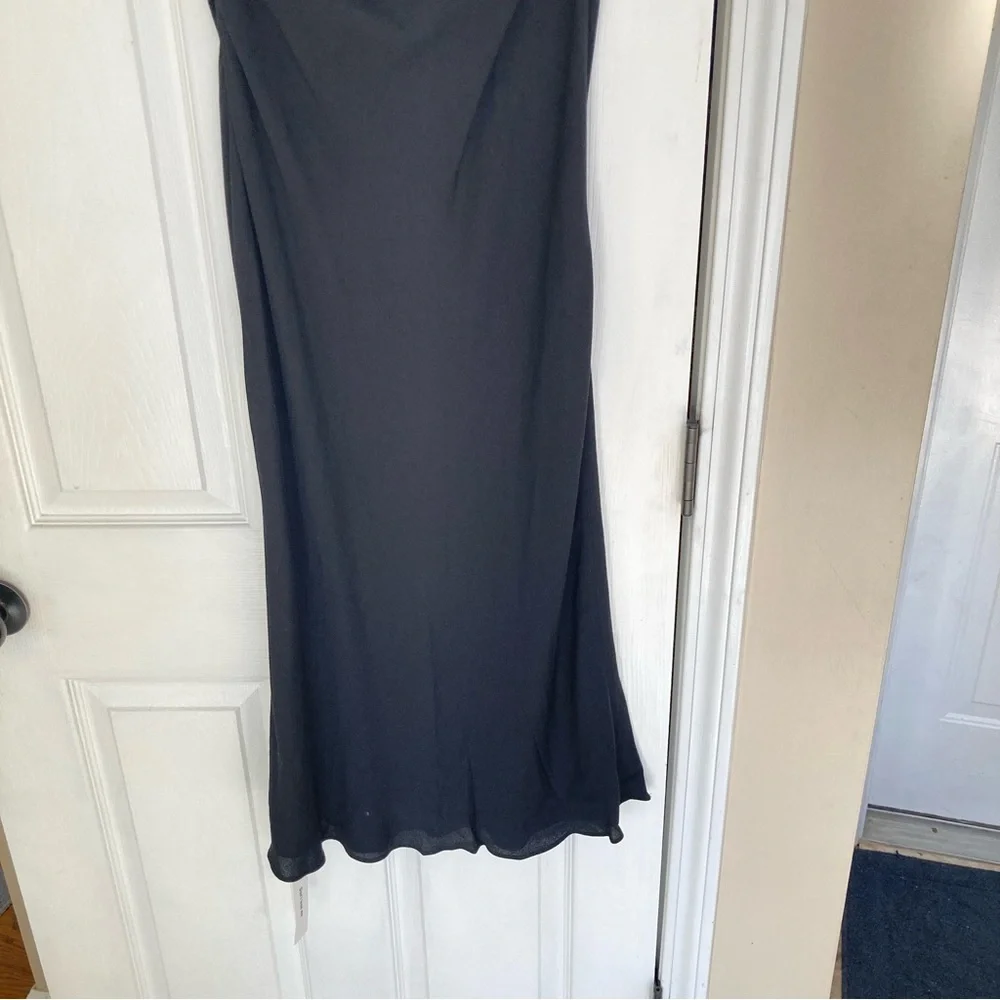 NWT Reformation Camira Dress Black Slip Midi, Size 12 - Picture 10 of 14